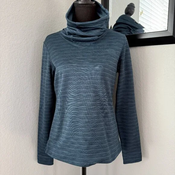 NORTH FACE Novelty Glacier Fleece Funnelneck Pullover Shirt Ink Blue Small - Picture 2 of 13
